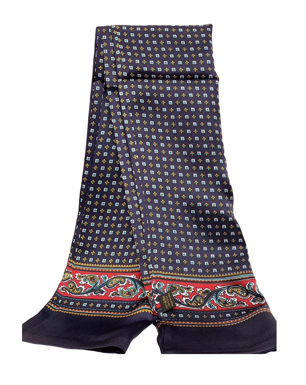 UK_Stone 100% zijde paisley bloemen halsdoek heren sjaal (paisley # 5 donkerblauw), donkerblauw, Größe: 160*28cm(62,4x 10,92