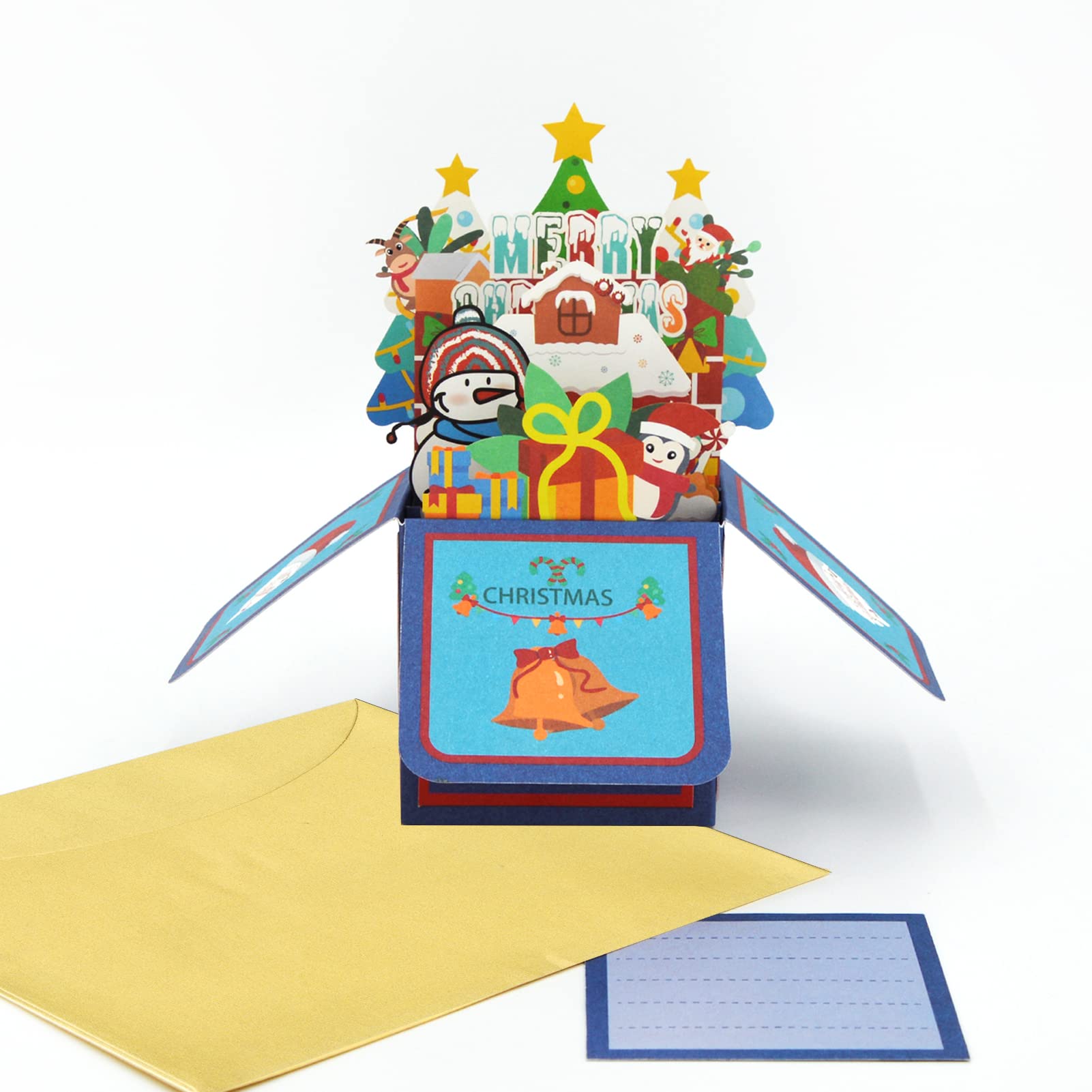 Fassory 3D Christmas Card with Envelope, Merry Christmas Pop Up Card, 3D Box Greeting Card (Winter Gifts) - Image 4