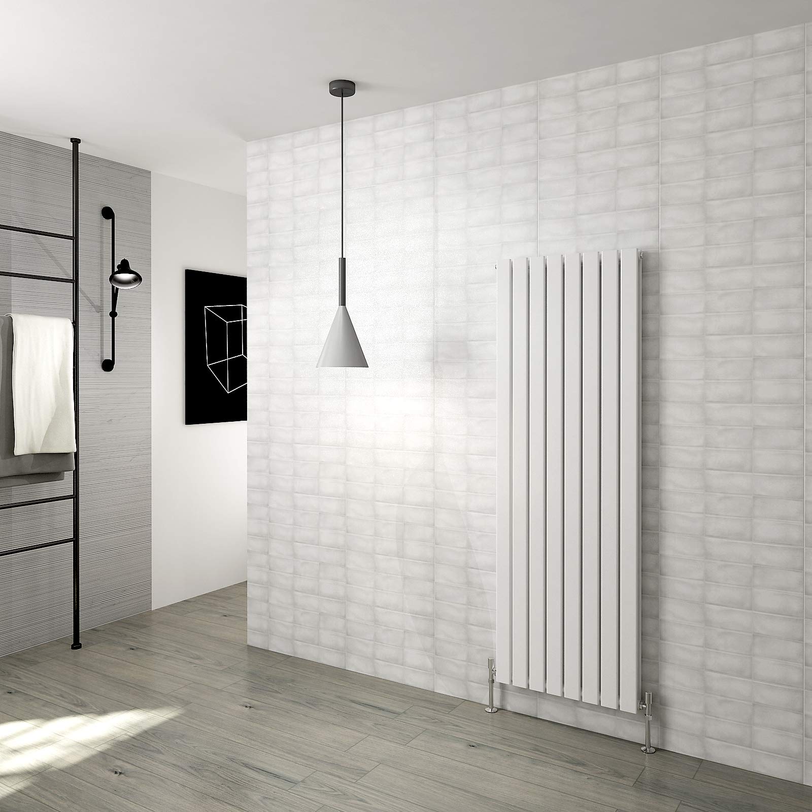 Huiyang White Vertical Radiator Flat Panel Designer Central Heating Rads Double 1600X544mm