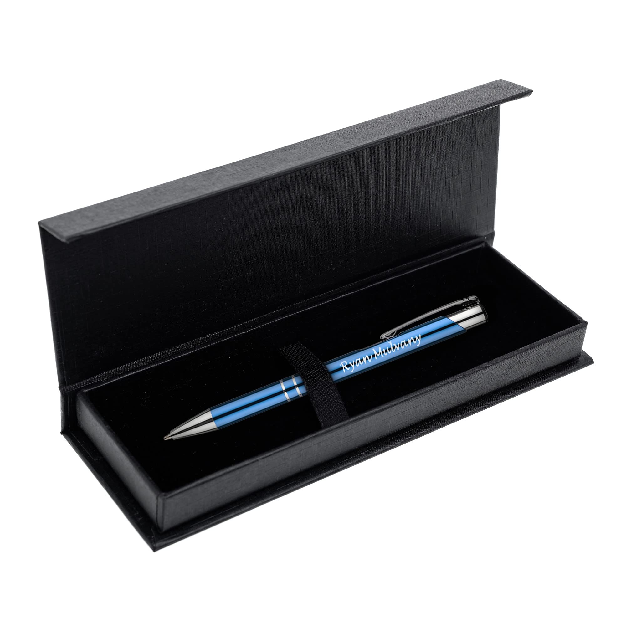Personalised Engraved Luxury Metal Pen Comes In Gift Box + Black Ink Refill (Aqua) — image 1