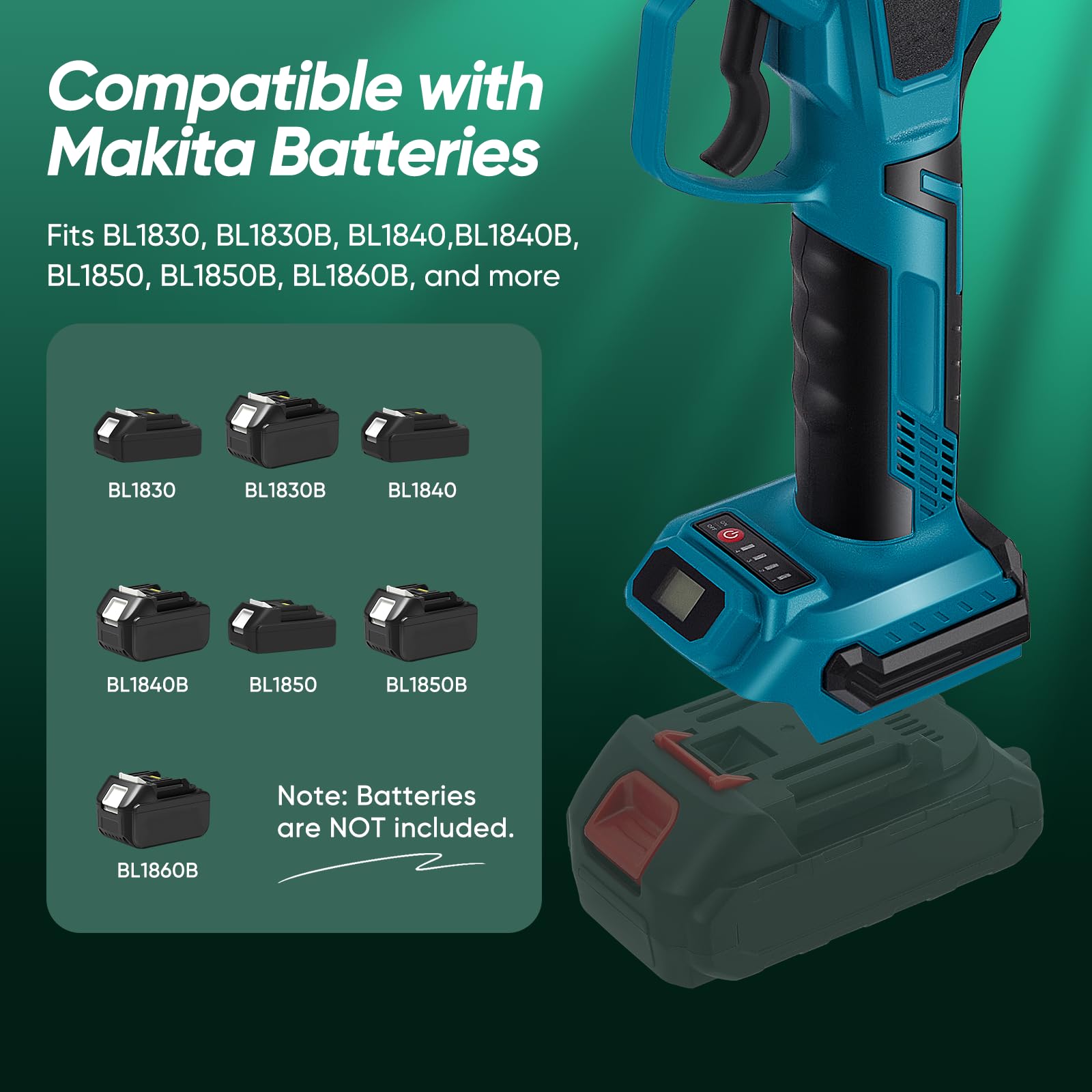 Sécateur professionnel sans fil - 40 mm - 800 W - Moteur sans balais - Avec compteur de coupe LED - Compatible avec batteries Makita 18 V (sans batterie)