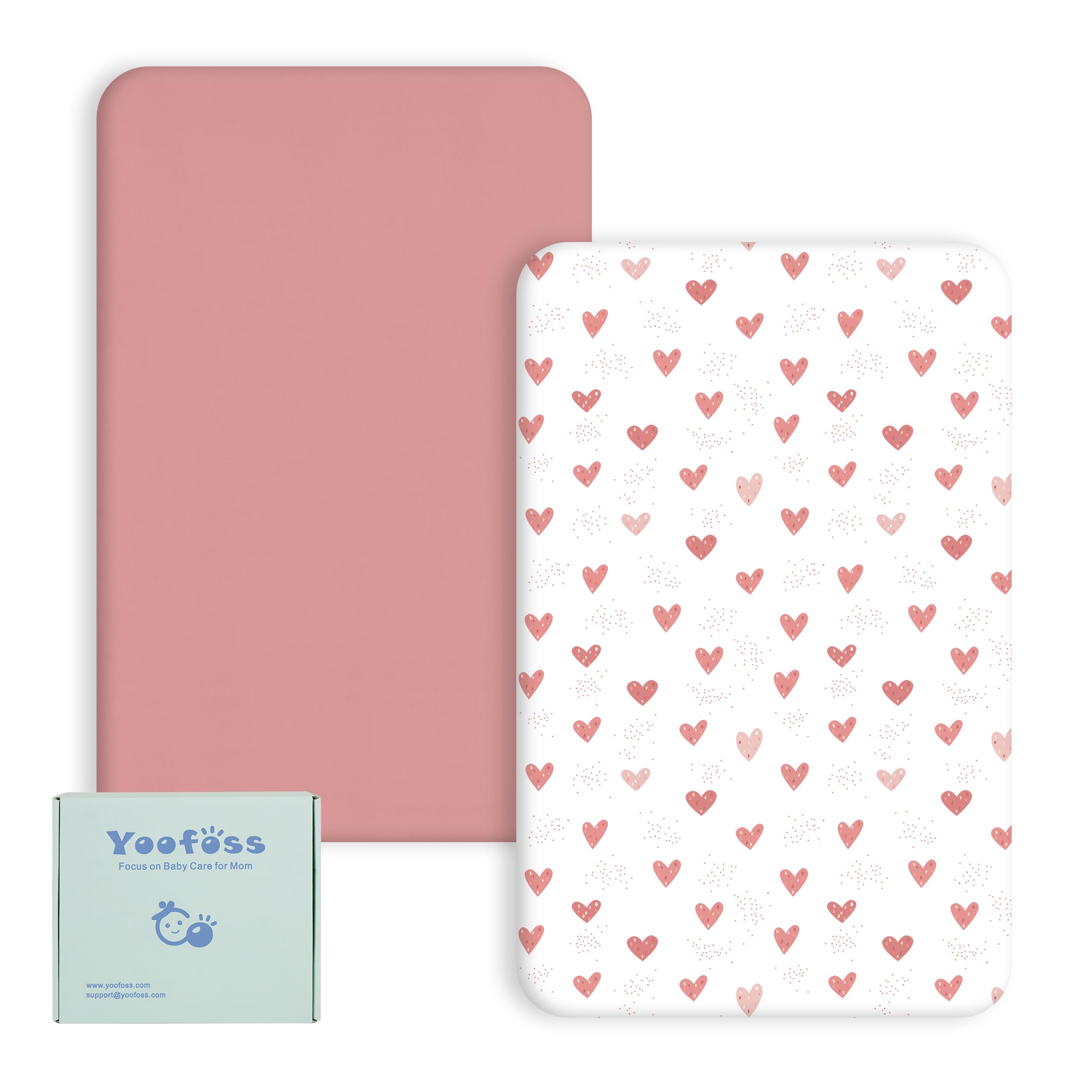 Yoofoss 2 Pack Baby Spannbettlaken Spannbetttuch Mikrofaser Matratzenauflage Atmungsaktiv Matratzenschoner Laken für 50x89 cm 50x90 cm 55x90 cm Beistellbett Babybetten Kinderbett