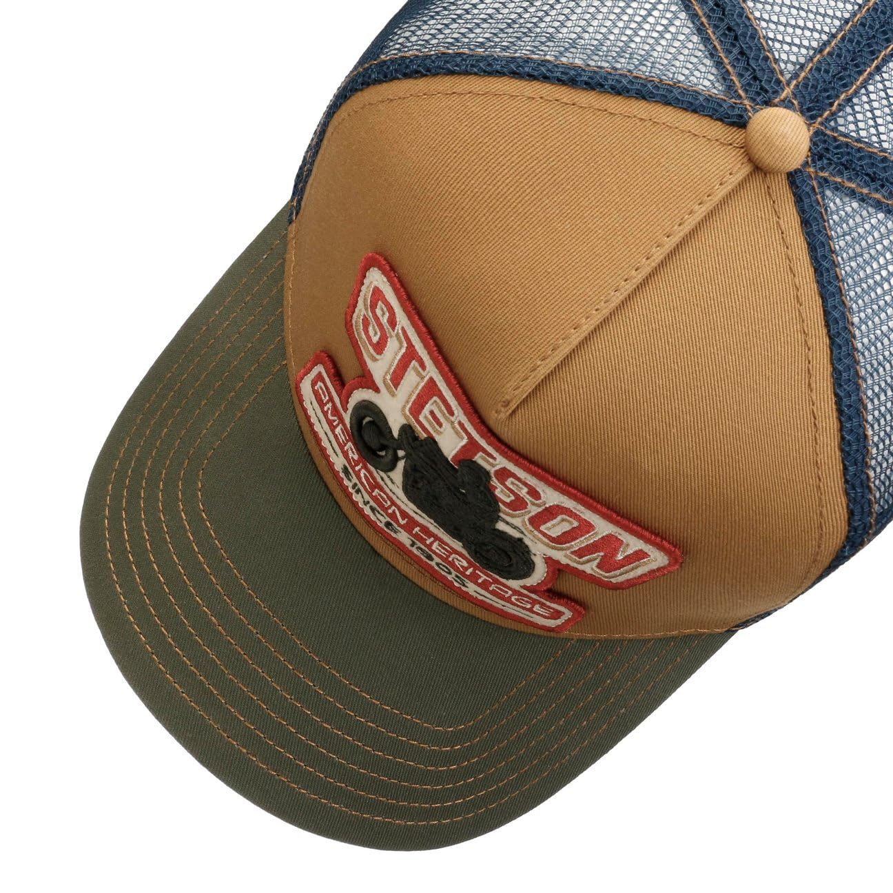 Stetson Biker Trucker Cap Größenverstellbar Mehrfarbige Meshcap Herren Frühjahr Sommer