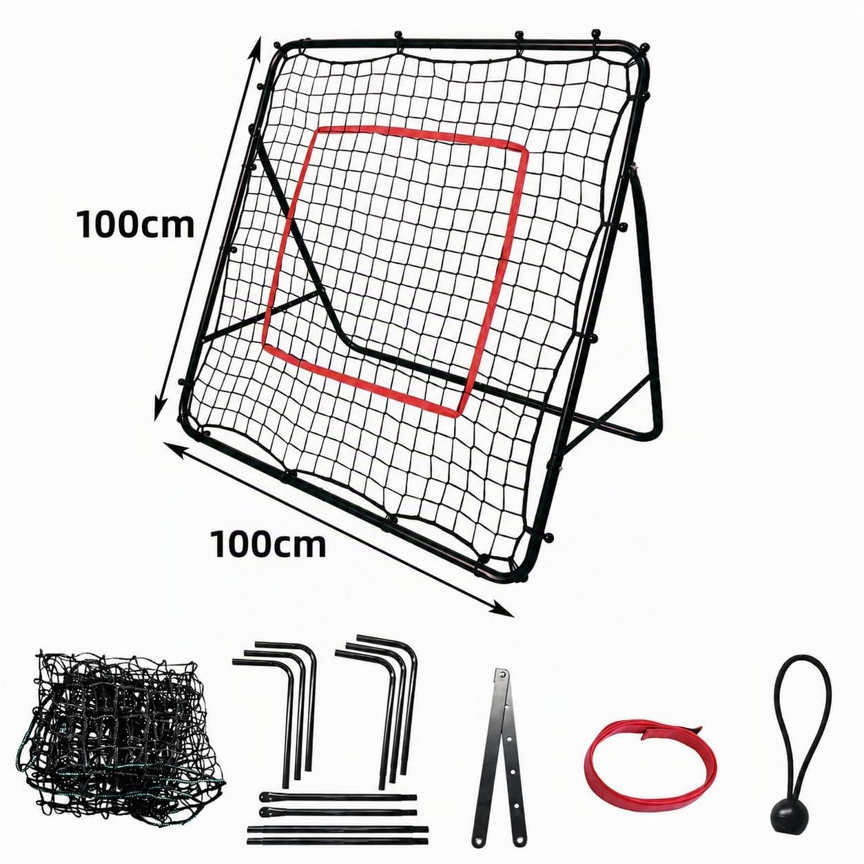 Kapler Fußball Rebounder: Kickback Netz mit 5 Neigungswinkeln, Klappbare Fußball Rückprallwand 100x100/120x120 cm für Passspiel & Schusstraining im Garten