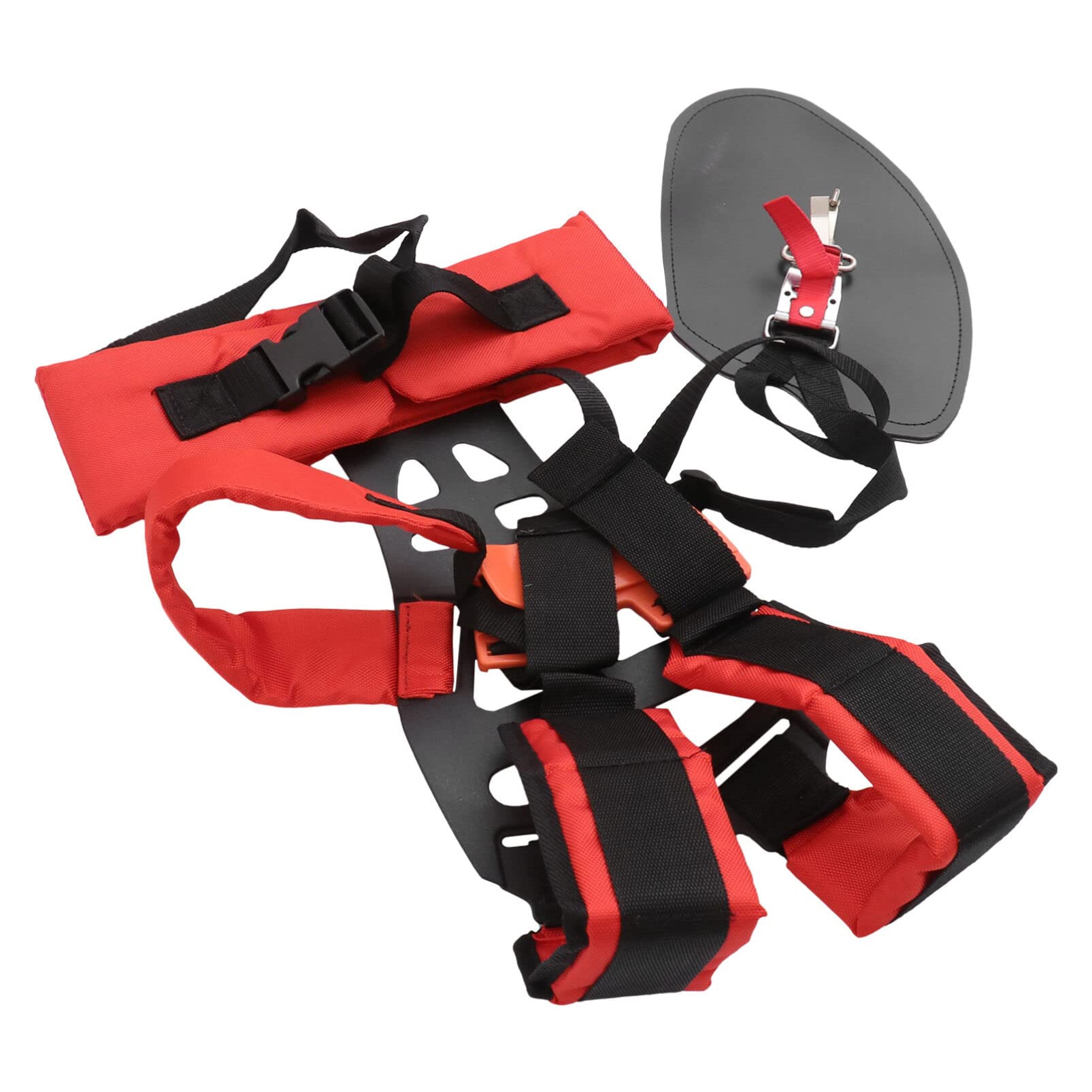 PartyKindom Strimmer Harness Double Shoulder: W Shape Harness Strap Comfortable Labor Saving Strimmer Padded Belt for Brush Trimmer Garden Pruner (Orange)