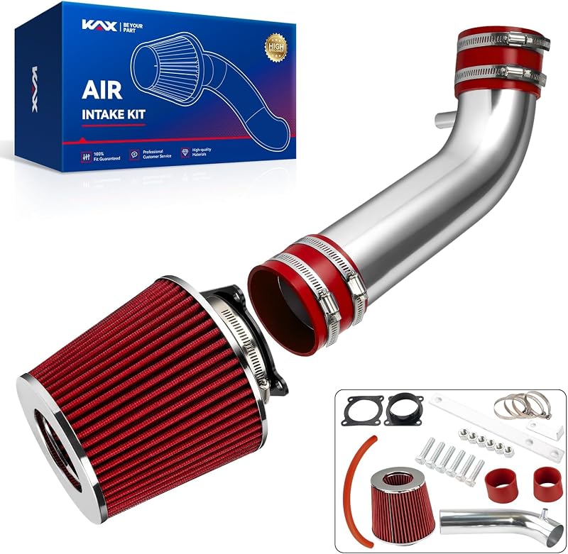 Kit de admissão de ar frio KAX 7,62 cm para Nissan 350Z, Infiniti G35 e FX35 – Vermelho