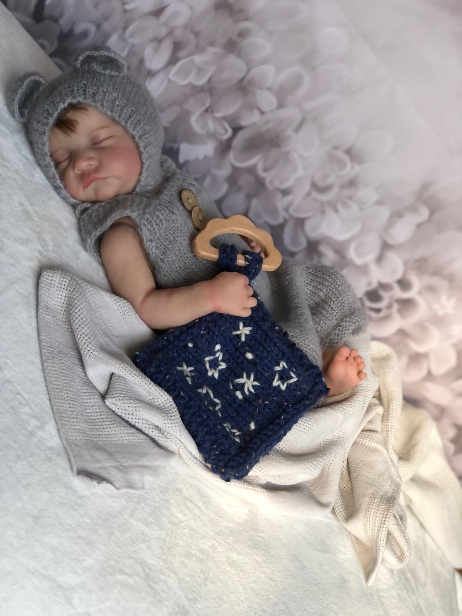 RXDOLL Realistyczne lalki Reborn Baby Dolls Girl silikonowe całe ciało 45 cm śpiące dziecko wygląd prawdziwe noworodka lalki Reborn anatomicznie poprawne prawdziwe życie lalka bobas z zabawką