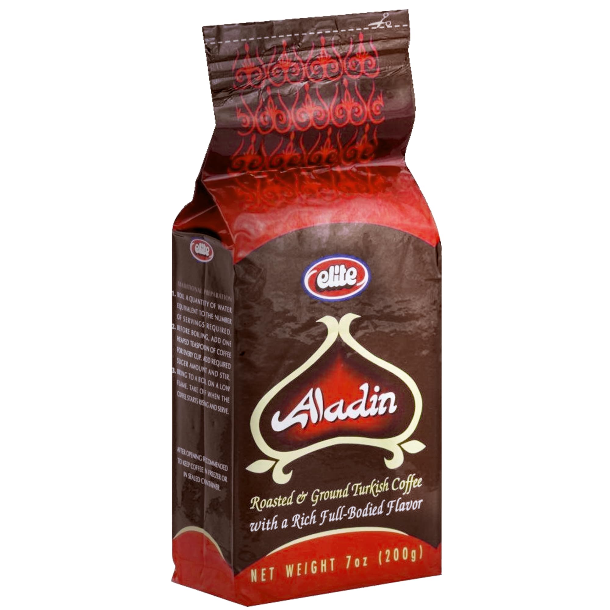 Aladin Roasted and Ground Kosher Turkish Coffee, 200G (Pack of 3) - Full Body Classic Dark Roasted Instant Coffee Ground