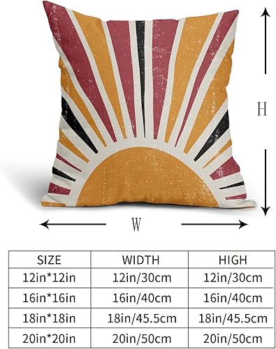 Vista 43 de Juego de 2 fundas de almohada de sol bohemias verdes de 16 x 16 pulgadas, diseño bohemio, amanecer, puesta de sol, estampado abstracto de sol, Sun7