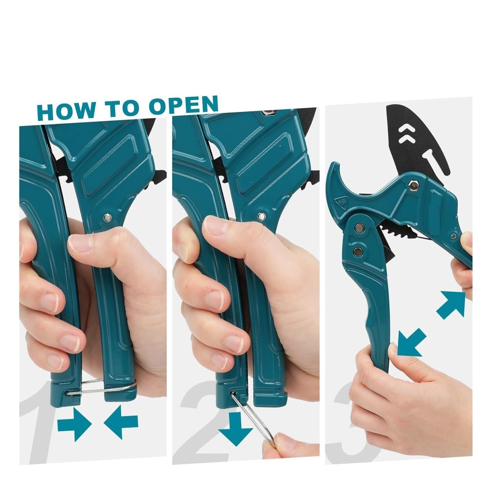 Cortador de tubos de PVC, herramienta de corte de trinquete resistente para mangueras y tuberías, corta hasta 42 mm, ideal para diversas aplicaciones