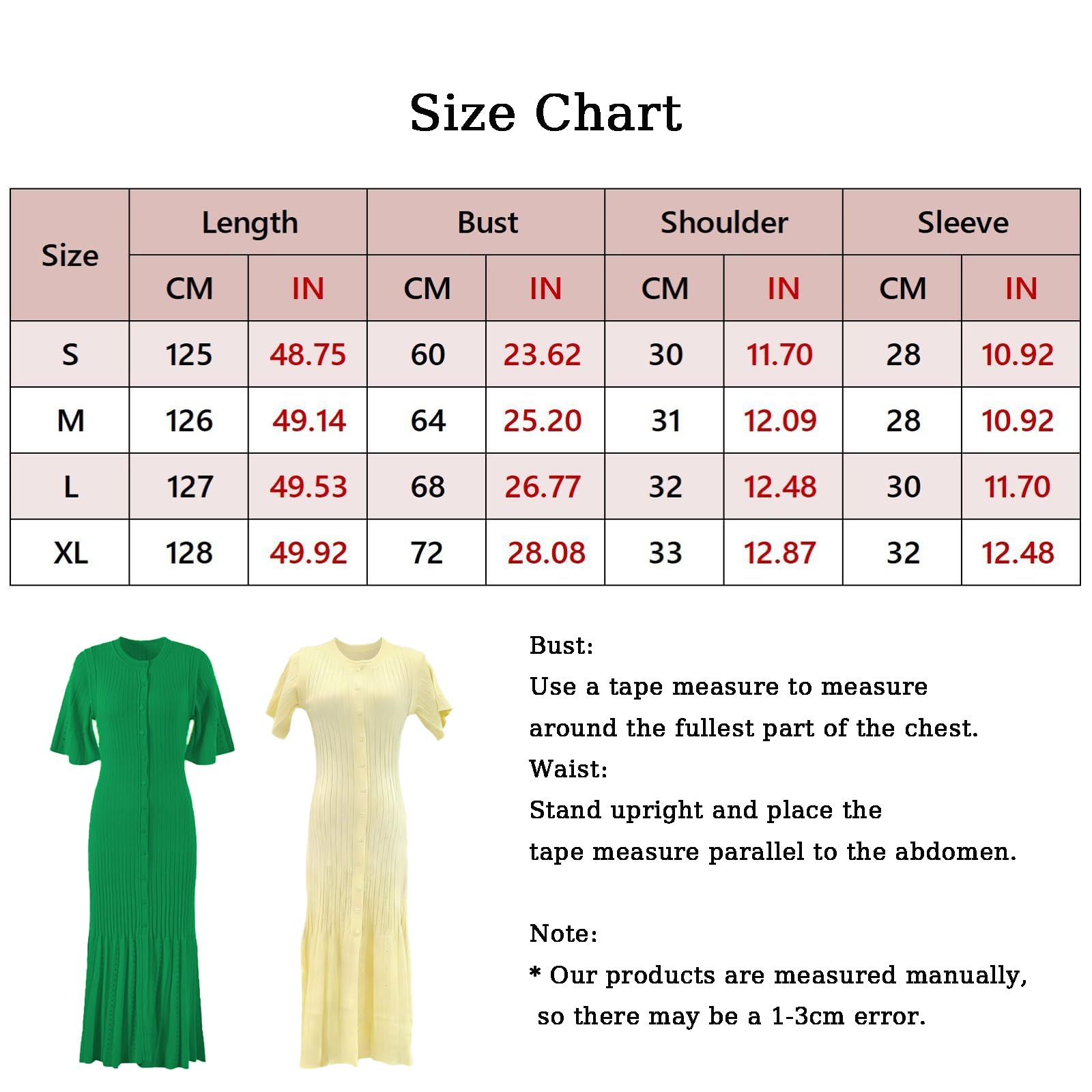 Damska Swobodna Dzianinowa Sukienka Maxi z Guzikami KróTkimi RęKawami Dopasowanym Krojem I Eleganckim Fasonem