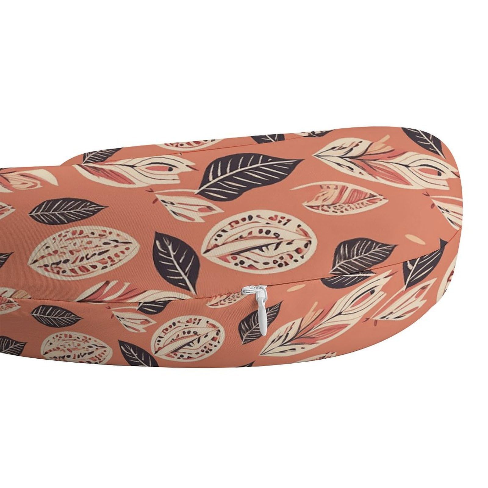 Almohada en forma de U de hojas de estilo simple, núcleo de almohada de espuma viscoelástica, cojín, proporciona apoyo para el cuello, almohada de viaje, adecuada para aviones, coches