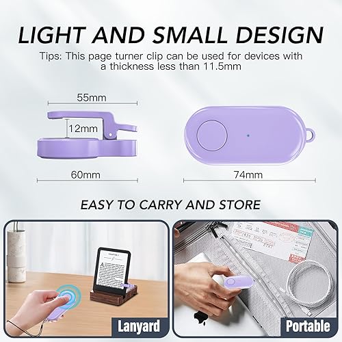 Miniatura 4 de Girador de páginas con control remoto para lectores electrónicos Kindle Paperwhite Oasis Kobo, accesorios Kindle Clicker para iPhone, iPad, tabletas
