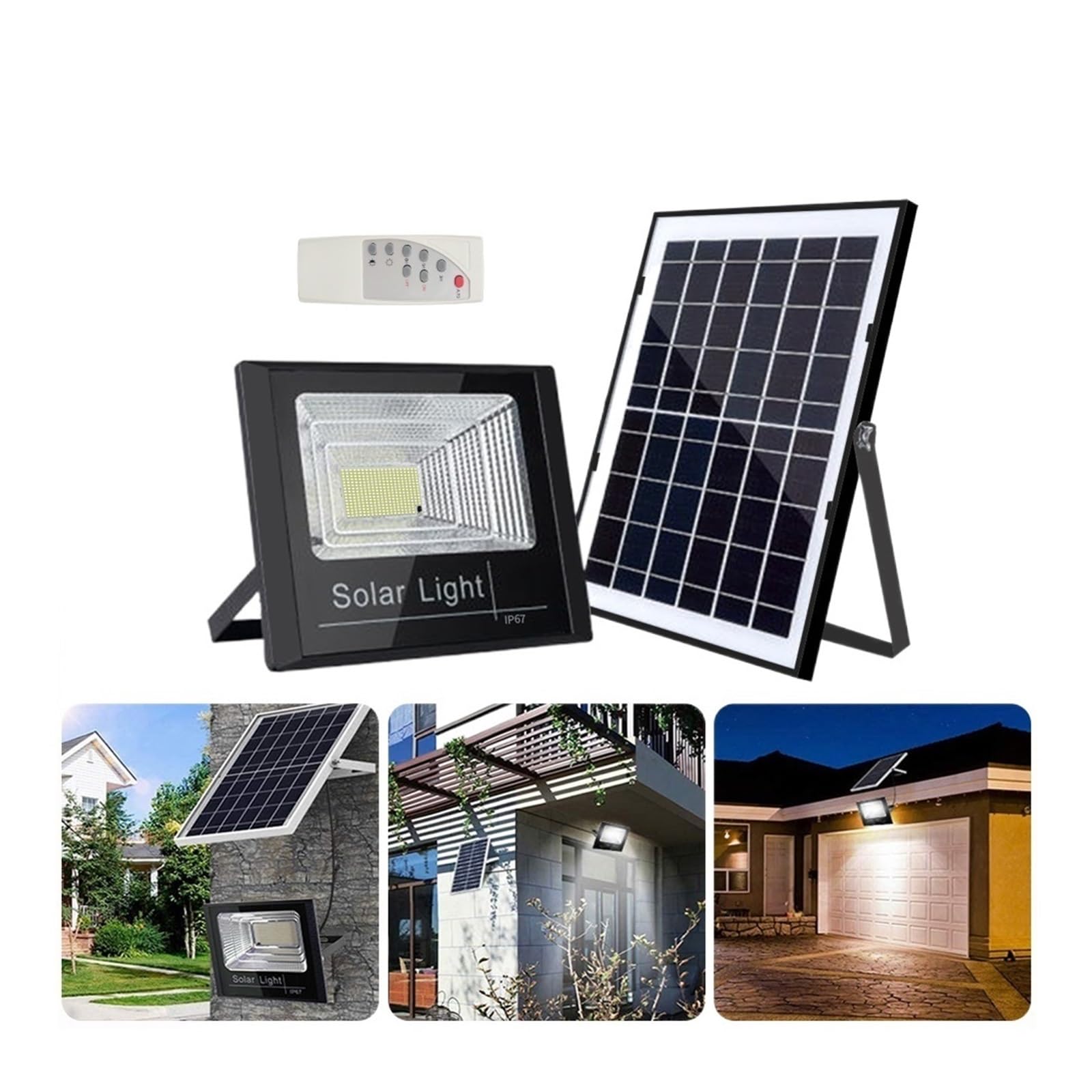 Odbłyśnik Słoneczny 100W 200W 300W Reflektory Słoneczne 3 Tryby Czujnik Ruchu PIR Ogrodowa Wodoodporna Lampa Halogenowa Słoneczna Efektywna OszczęDność Energii(COB-6-50W-PIR)