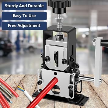 Wire Stripper Machine, 0.06''-0.98'' Manual or Drill Powered Wire Stripping Machine with Hand Crank or Drill Powered Copper Wire Peeler Machine Aluminum Frame Wire Peeler for Scrap Copper Recycling