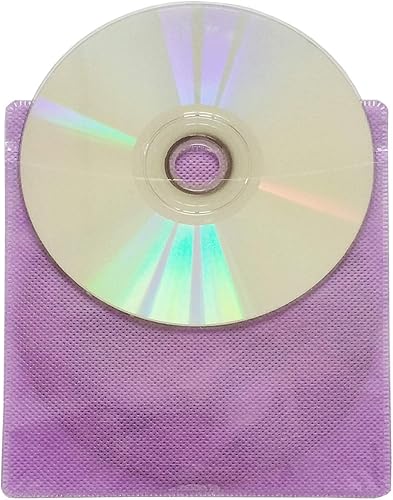 Miniatura 4 de Paquete de 100 fundas de alta calidad para CD y DVD, material grueso no tejido de doble cara para almacenamiento de CD y DVD, estuche de disco (azul)