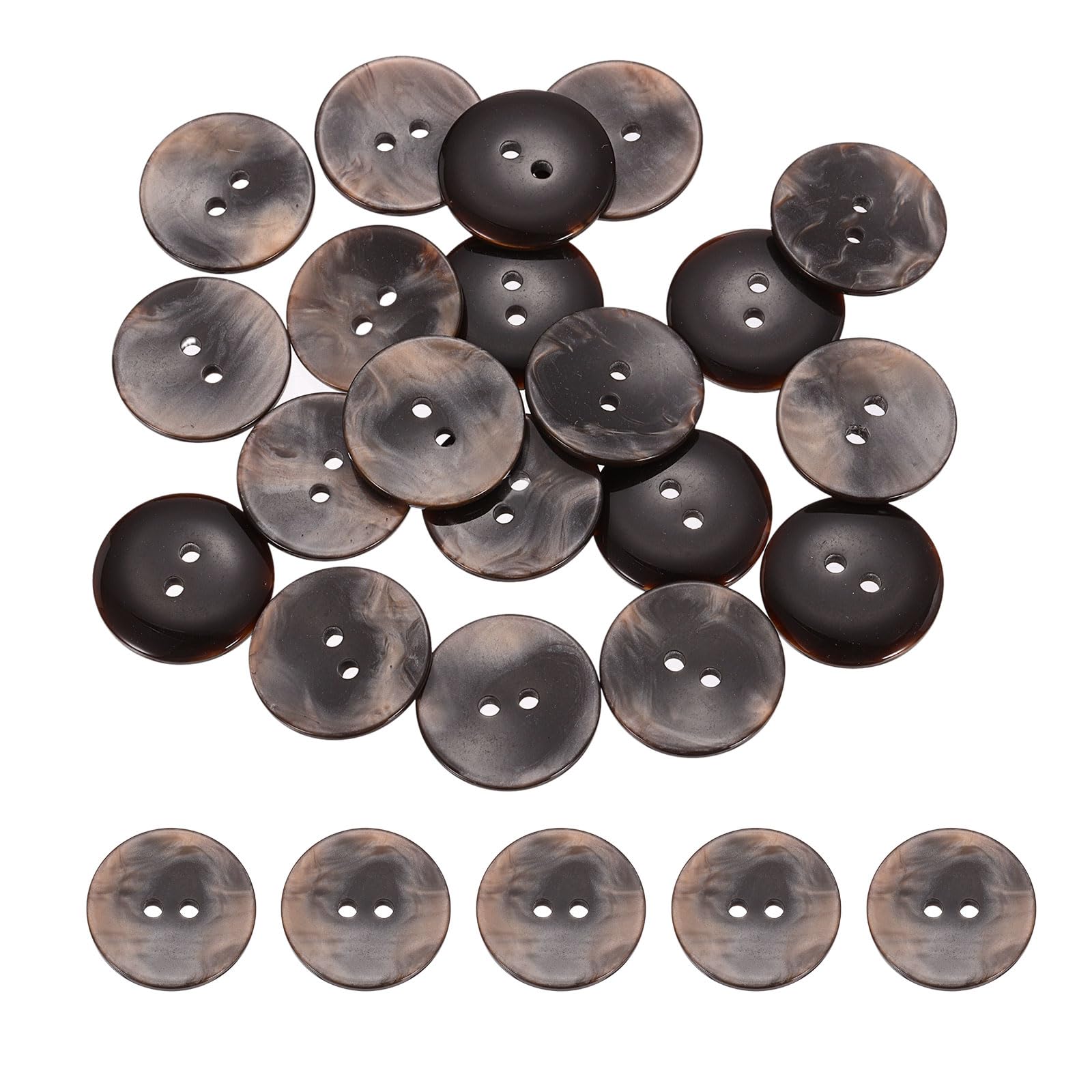 sourcing map 25Pcs 21mm Mother of Pearl Buttons 2 Holes for Sewing Clothes