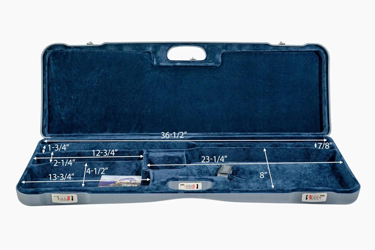 Negrini OU Trap Shotgun Case – Airline-Approved Hard Case for 1 Shotgun + 1 Extra Barrel – 34” High Rib