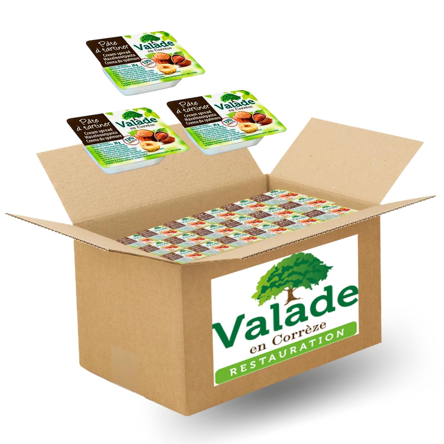 VALADE - 120 barquettes individuelles de pâte à tartiner noisette 20 g