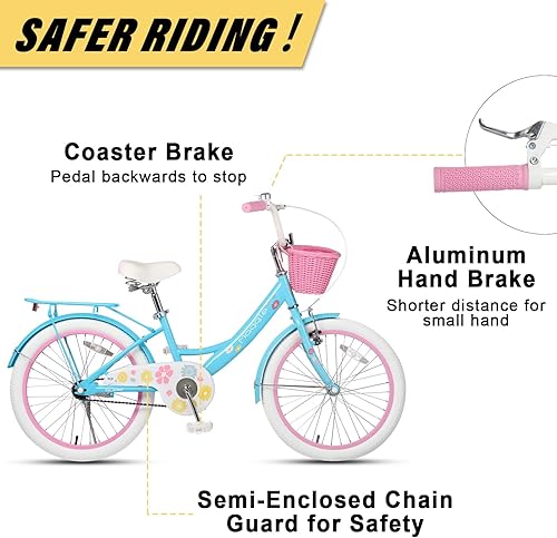 Miniatura 65 de Glerc Maggie Girls Bike, 12-20 Inch Kids Bike for 2-13 Years Old Children, Princess Style Kids Bicycle with Doll-Seat & Basket & Training Wheels,