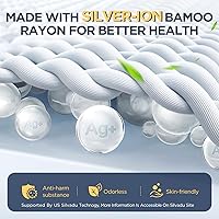 Vista 2 de Protector de colchón impermeable premium hecho de rayón de bambú con iones de plata, funda de colchón con infusión de plata para una mejor seguridad
