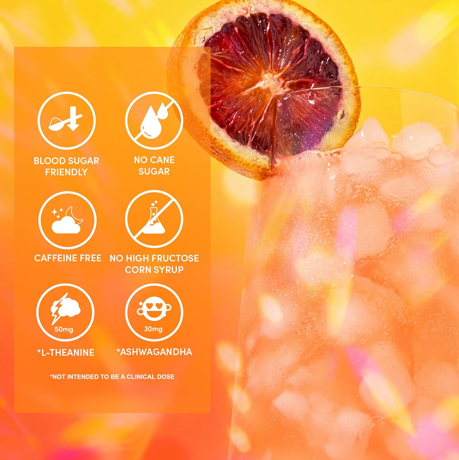PERFY Healthy Soda for Brain & Mood – Nootropics w/L-Theanine & Turmeric + Real Fruit Juice – Caffeine-Free, Low Cal, Low Sugar, Keto, Gluten-Free (12-pack, Blood Orange Yuzu)