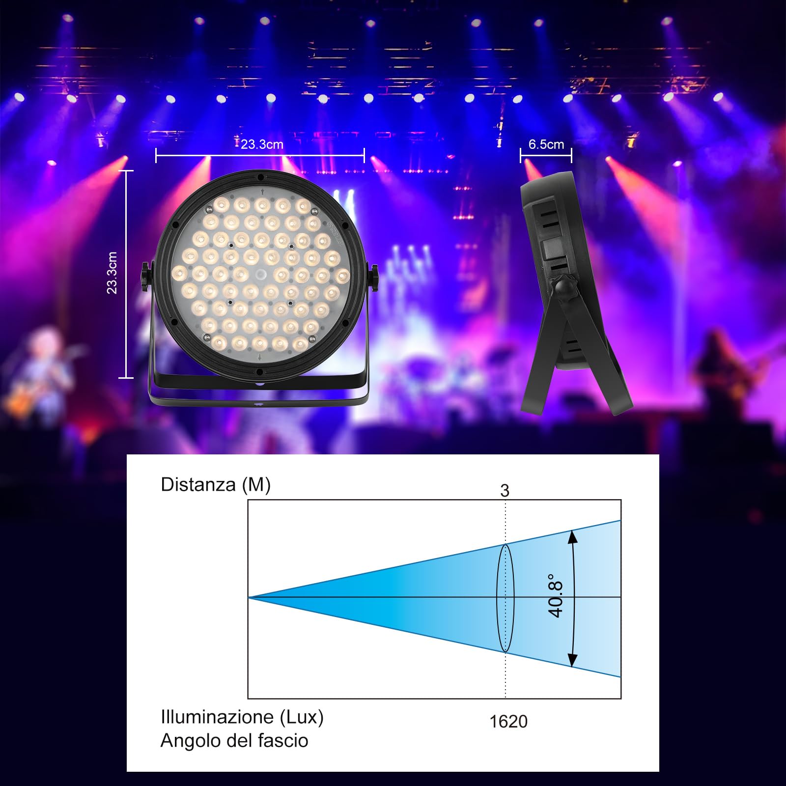 BETOPPER Par Led, 60x 2W RGBW 4 in 1 Luci Discoteca, Luce da Palcoscenico DMX, CRI>90, Attivate dal Suono per Eventi, Chiesa, Matrimonio, Teatro, Club, Feste(4 pezzi)