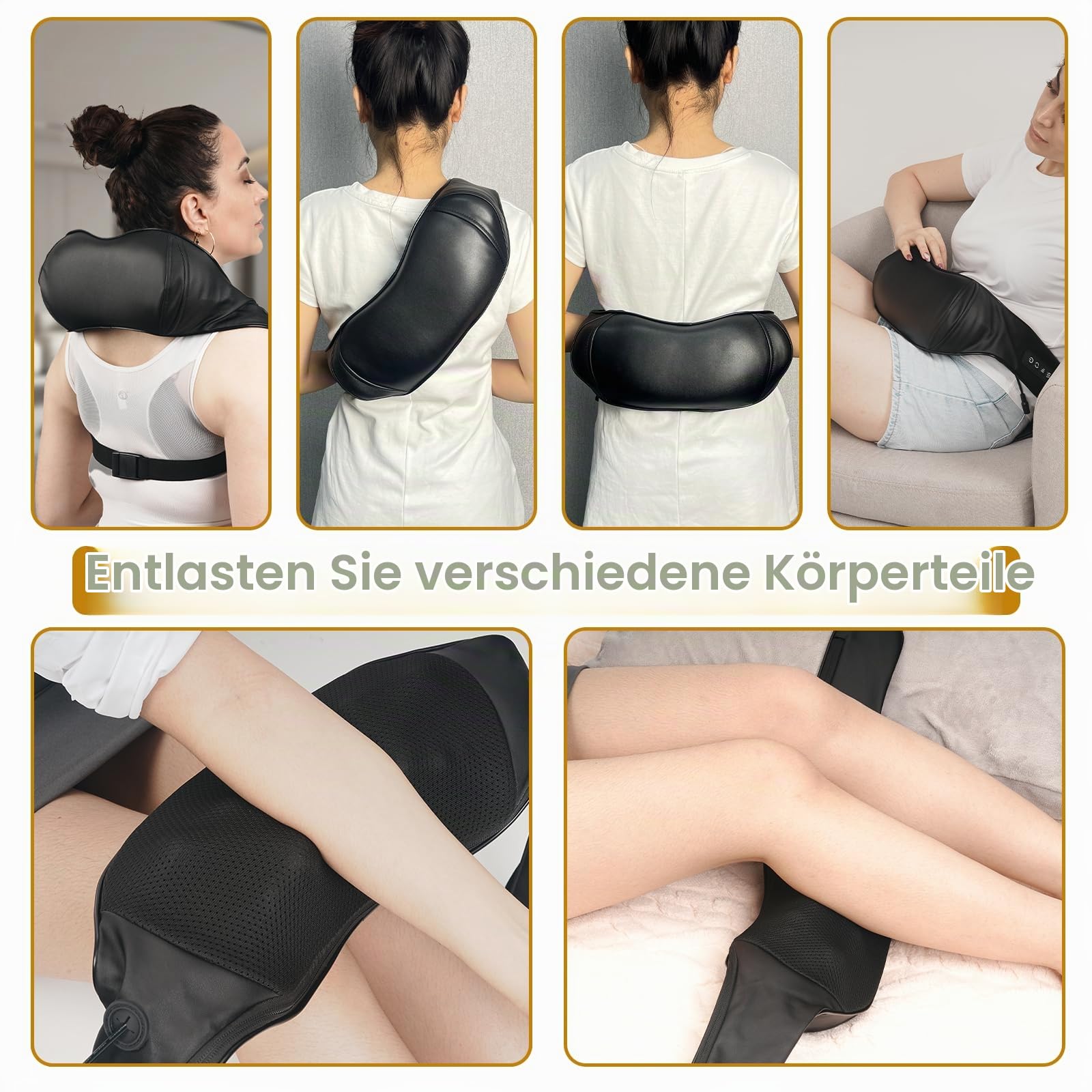 TISSCARE Shiatsu Nackenmassagegerät mit Wärme – Elektrisches Massagegerät für Schulter, Rücken, Beine & Füße – Tiefe Gewebemassage zur Entspannung – Geschenk für Eltern & Partner
