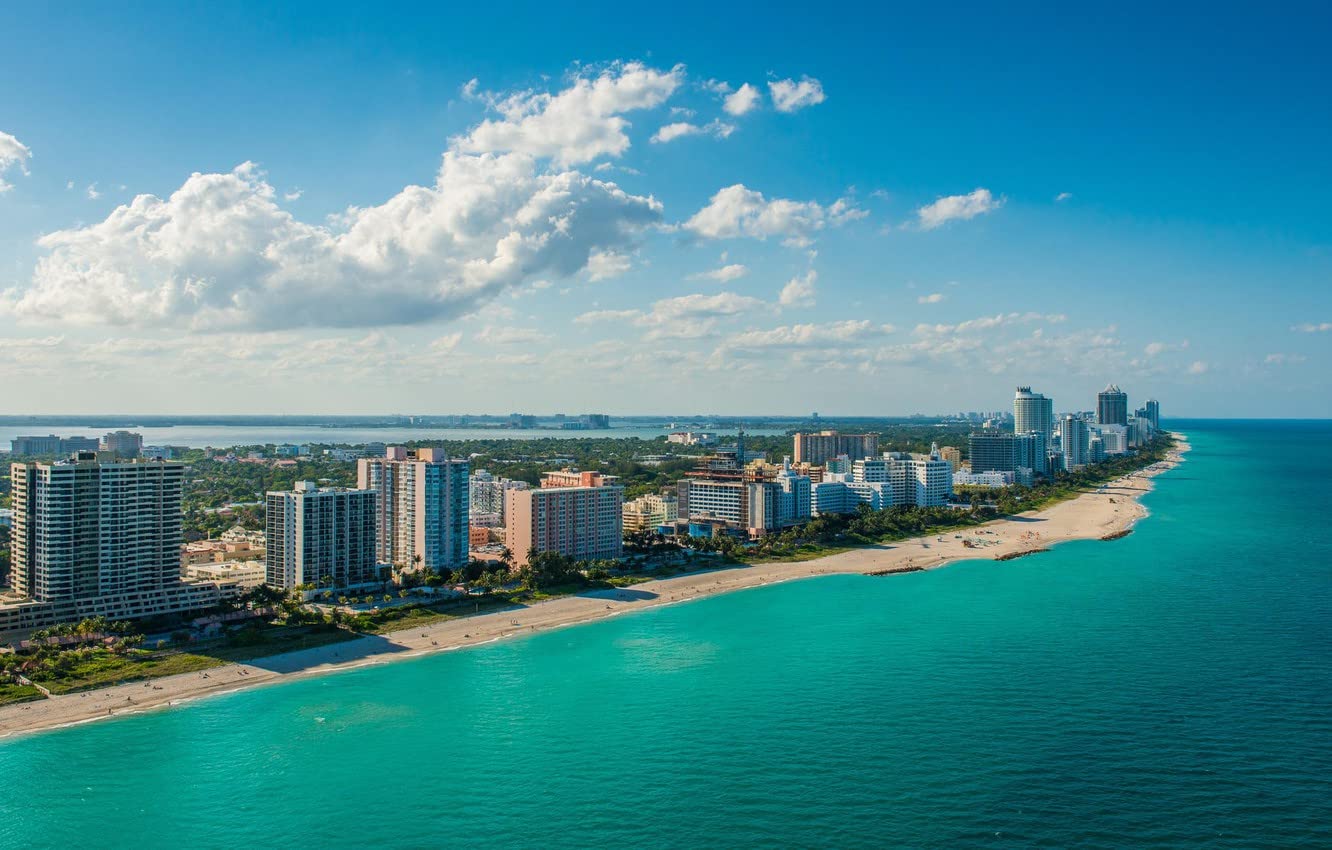 SPJOYSPPaint by Numbers Craft Paints for Adults City Beach South Beach, Florida 16X20 inch