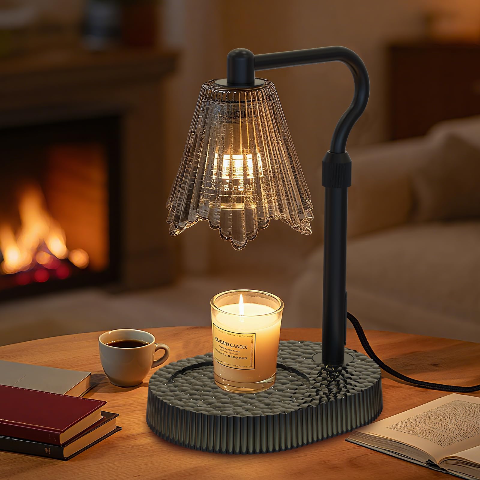 WYghyronic Candle Warmer Lamp with Adjustable Height, Flameless 4-Level Dimmable Wax Warmer