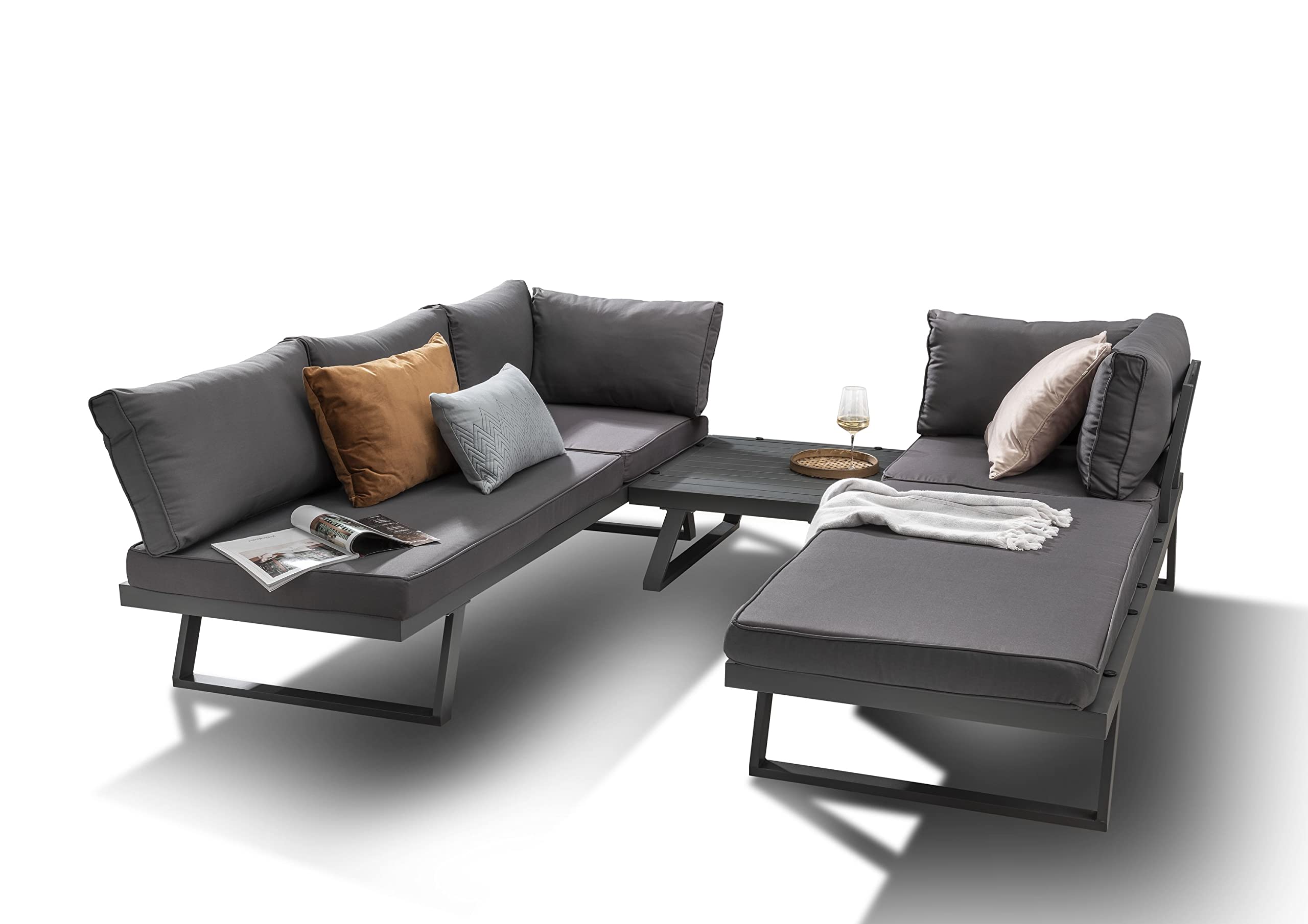 Destiny Loungegruppe Manhattan, Hocker/Tisch 70x70cm, vielseitig aufstellbar