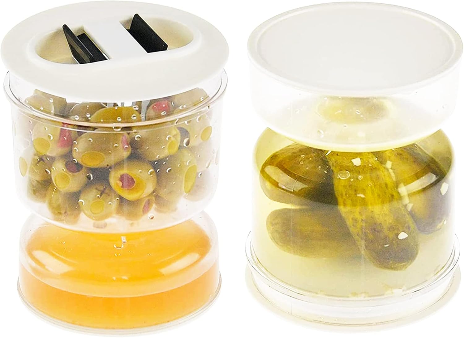 SAODRHFU Pickle and Olives Jar Container With Strainer Flip