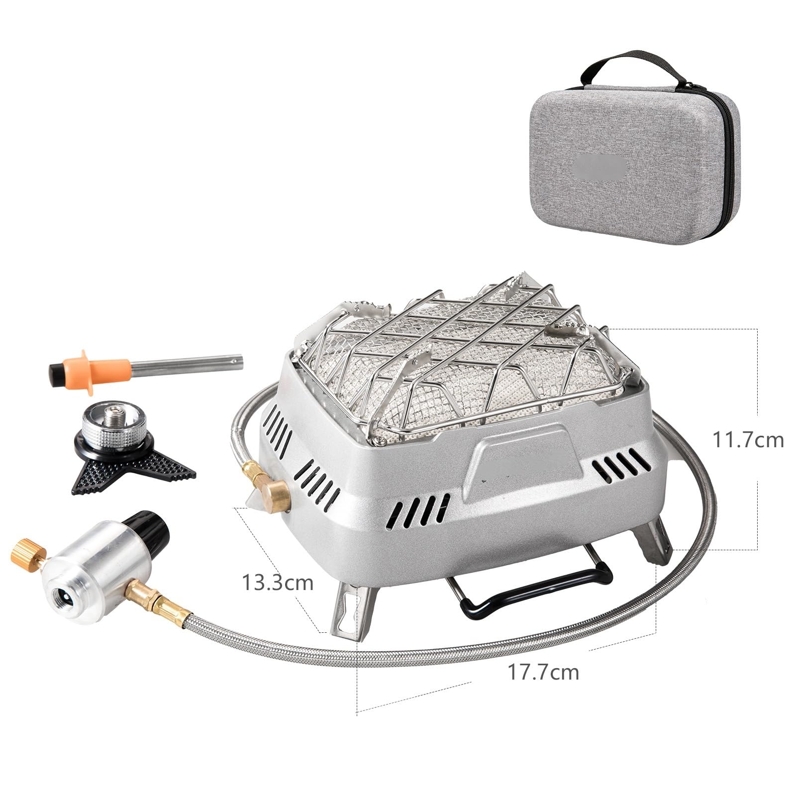 Stufa portatile 3800 W, riscaldatore a gas da campeggio multifunzionale per escursioni in tenda all'aperto