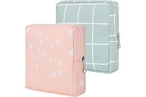 Period Bag for School - Desing Wish 2 Pack Emergency Kit Bag for Feminine Pads
