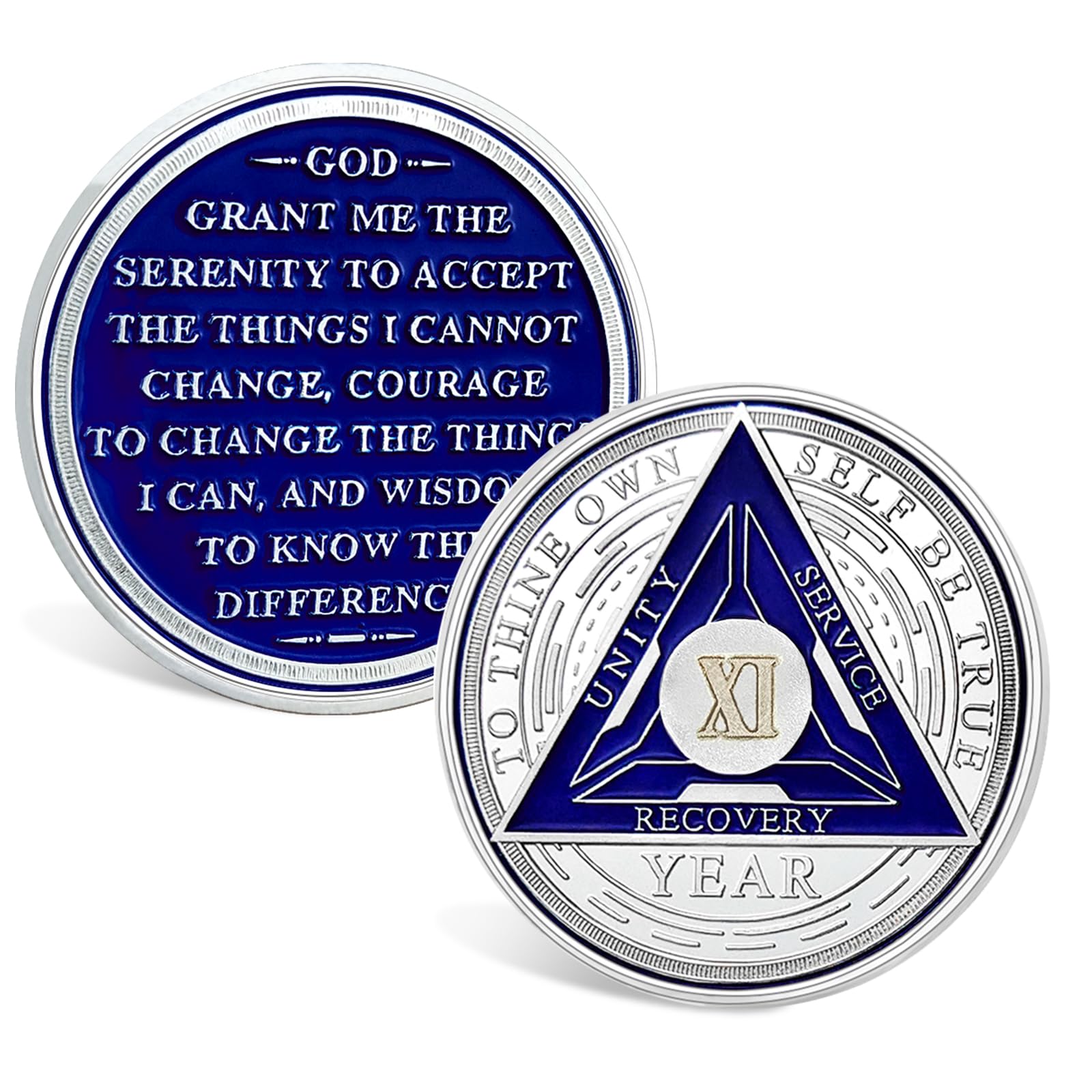 11 Year Sobriety Coin| Triplate Sobriety Chip| AA Chips Sobriety Gifts for Men Women Alcoholics Anonymous Gifts Addiction Recovery Gift Affirmation