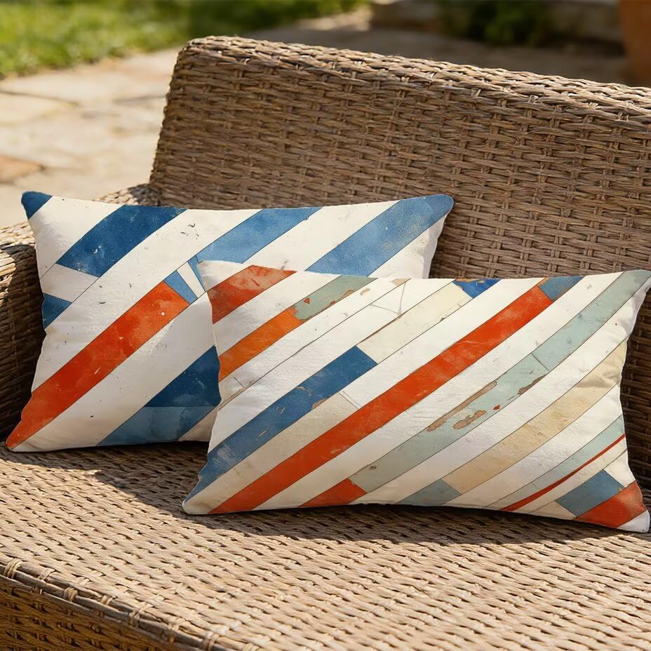 Housses coussin extérieur imperméables 80x100 anti-UV aspect lin