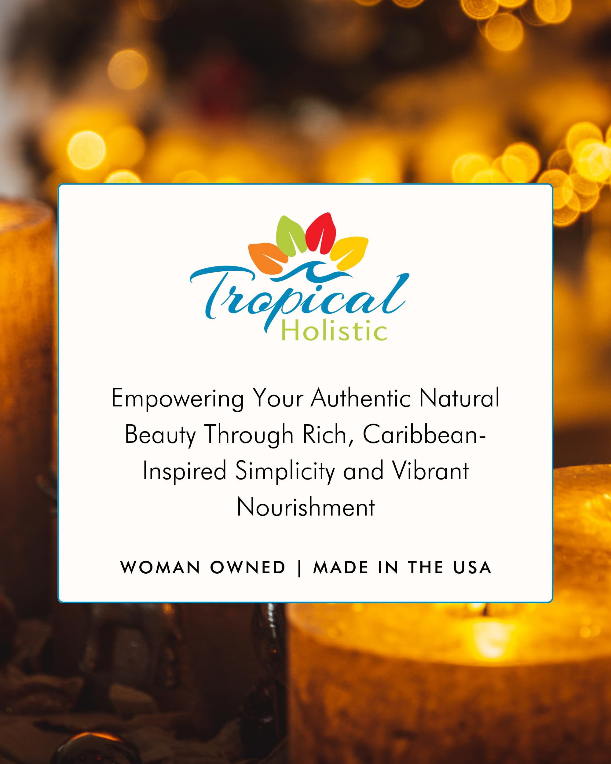 Tropical Holistic Vela perfumada para regalo para mujeres y hombres, lujosa, aromática y fragante, fabricada con cera de mezcla de soja natural, mecha 100% algodón, larga duración de más de 40 horas