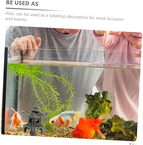 Miniatura 2 de Yardwe Terrarios de vidrio pequeños para plantas, decoraciones asiáticas, linternas japonesas, estatua de pagoda asiática, casa de muñecas, pagoda,