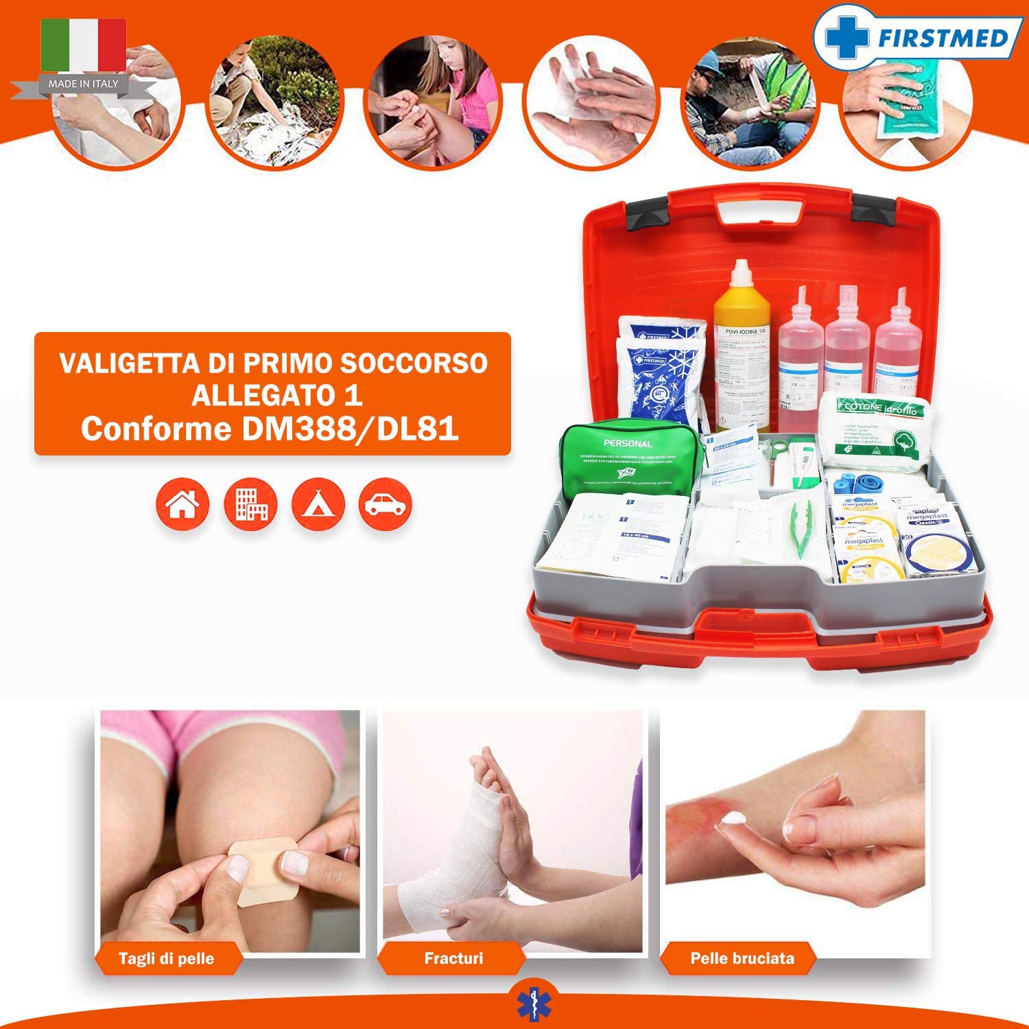 Firstmed 148/2373 - Caso De Primeros Auxilios, Orange, color: naranja