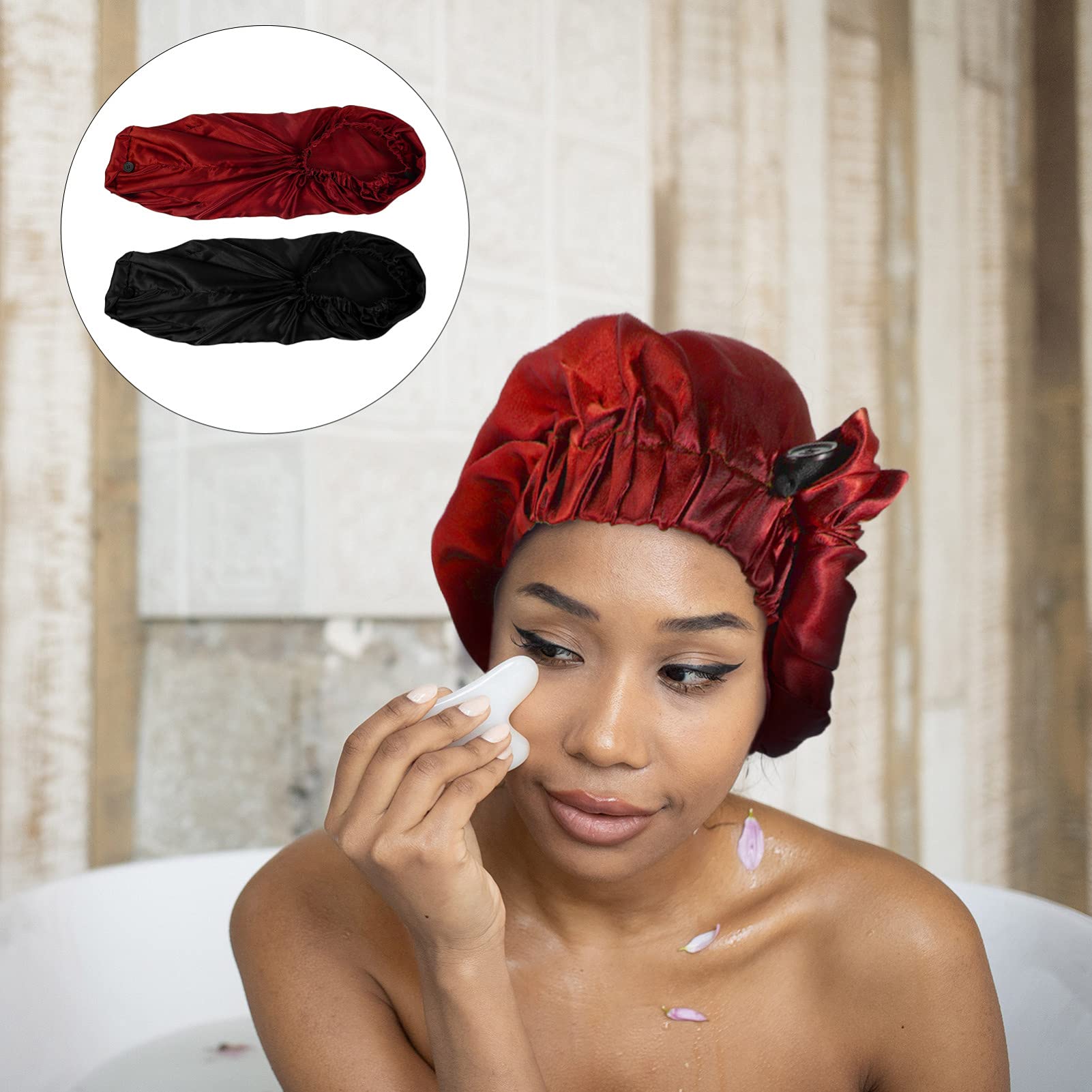 FRCOLOR 6 Pz Berretto Da Notte Lungo Con Fibbia Cappelli Da Donna Cuffia a Treccia Cuffie Da Per Donna Berretto Con Trecce Elastiche Domestico Raso Raperonzolo Mancare