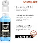 Shuttle Art Acrylic Paint, 50 Colors Acrylic Paint Set, 2oz/60ml Bottles, Rich Pigments, Water Proof, Premium Acrylic Paints for Artists, Beginners on Canvas Rocks Wood Ceramic Fabric