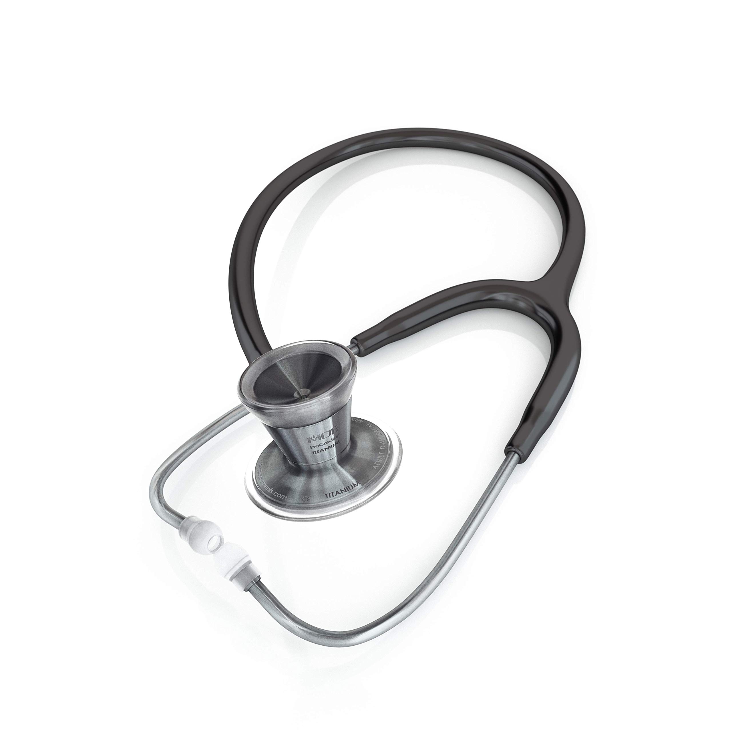 MDF Instruments ProCardial Kardiologie-Stethoskop, Leichtgewicht Titan, Erwachsene, Doppelkopf, schwarz | Metalika MDF797TMT11