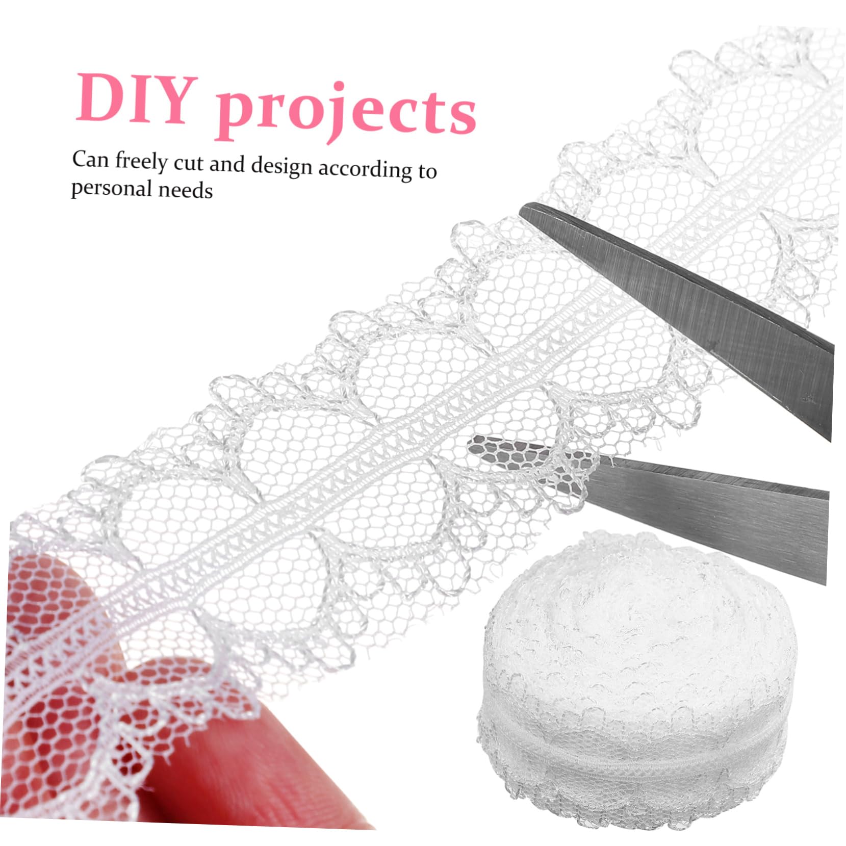 Artibetter 12rollos Cinta De Encaje Blanca Cintas Para Manualidades De Encaje Para Flores Para Envolver Regalos y Decoración Tela De