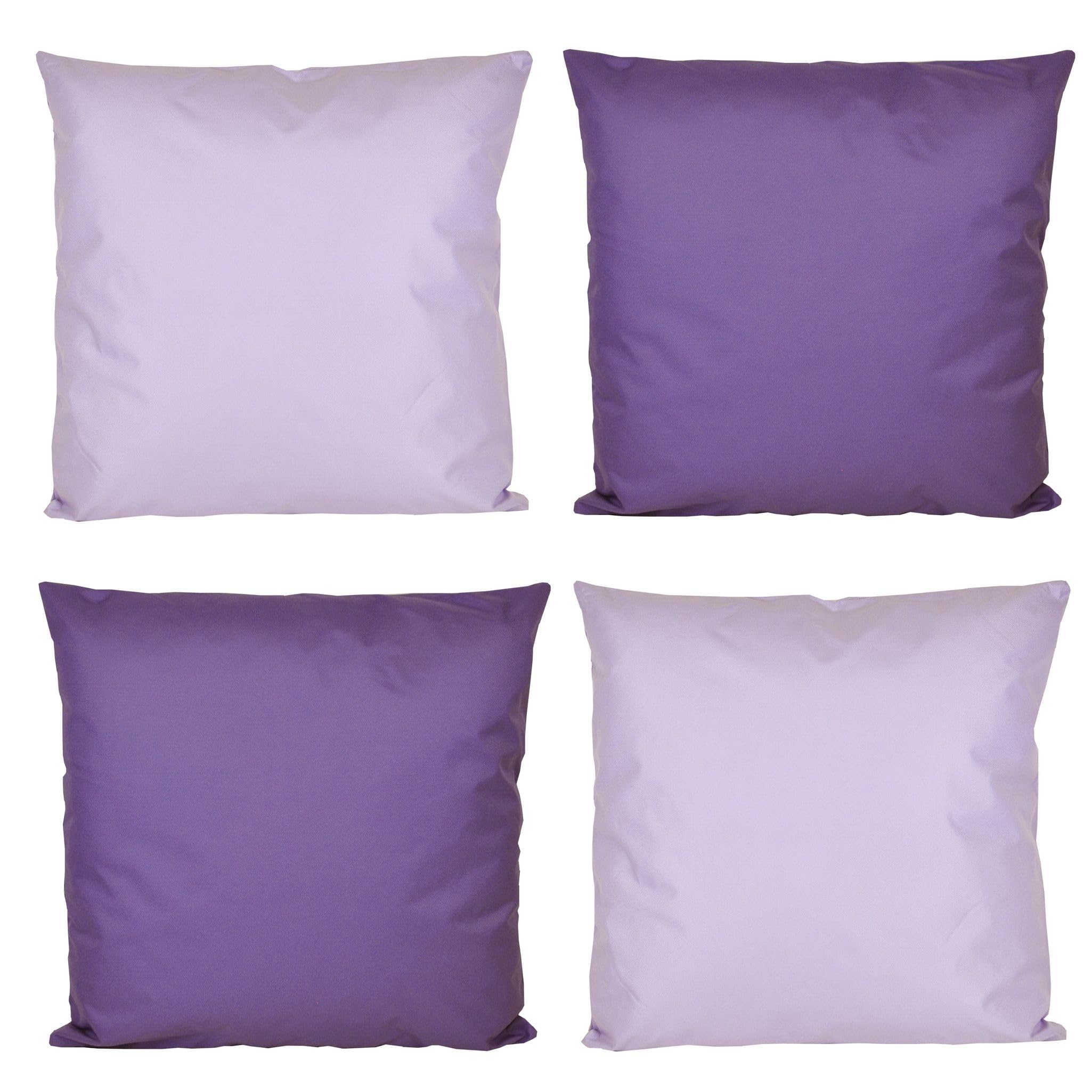 Coen Bakker Jack 4X Outdoor Lounge Kissen 45x45cm viele Farben Dekokissen inkl. Füllung Wasserfest Sitzkissen Garten Stuhl, Farbe:2X Flieder - 2X Lila
