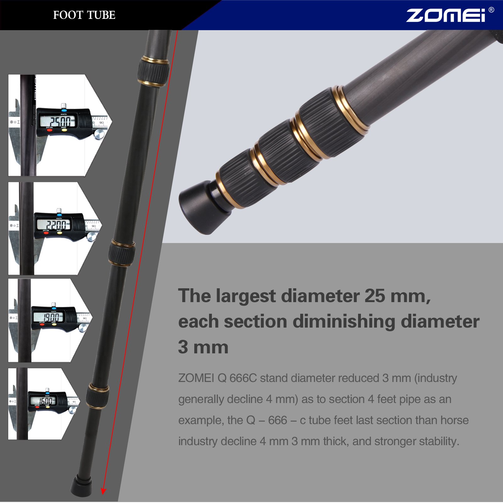ZOMEi Q666 Treppiede portatile in alluminio con testa a sfera Heavy Duty leggero professionale Viaggio compatto per Nikon Canon Sony Tutte DSLR e fotocamera digitale