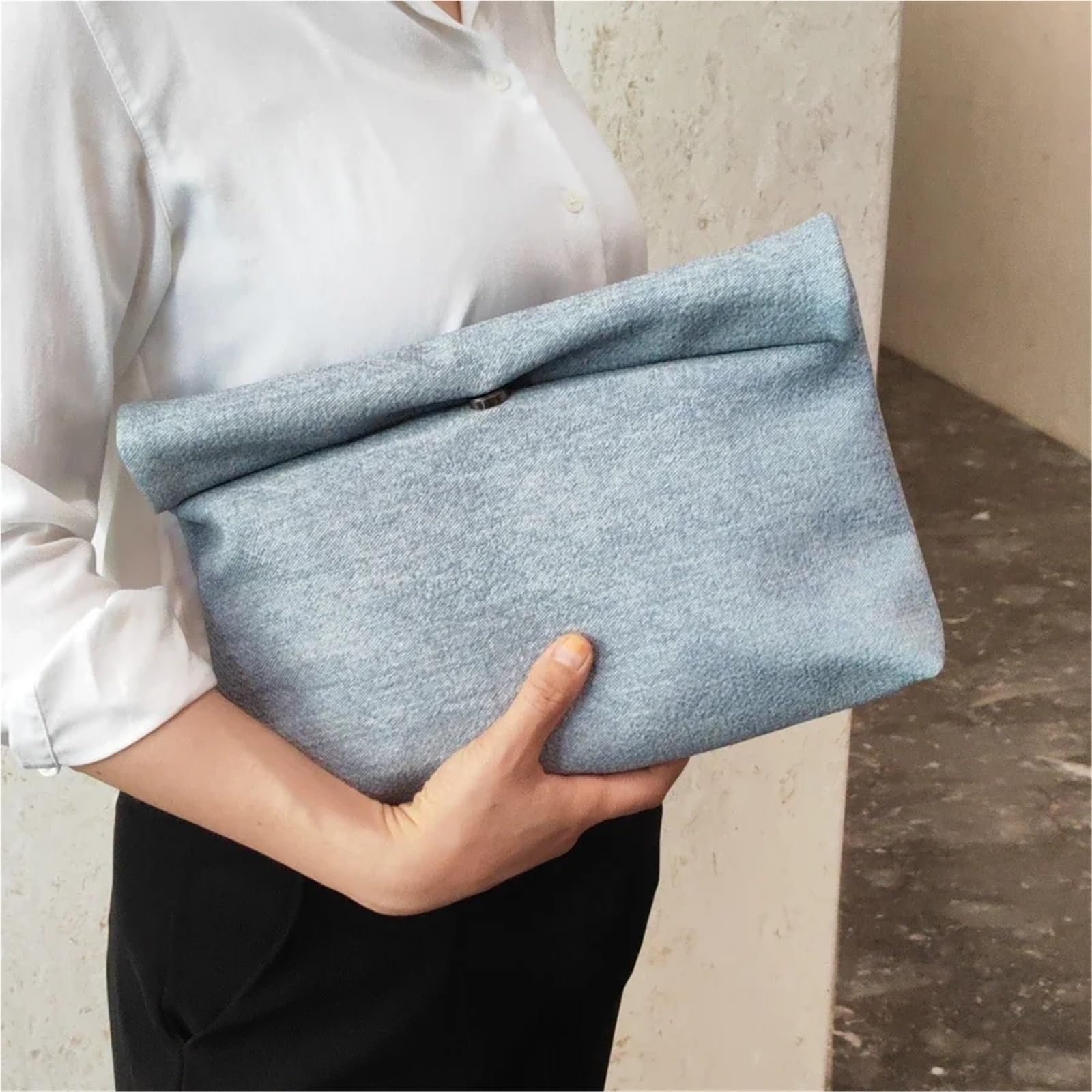 Borse da sera donna Borsa busta for ragazza festa di tendenza con pochette grande capacità Per Donna(Dark blue)