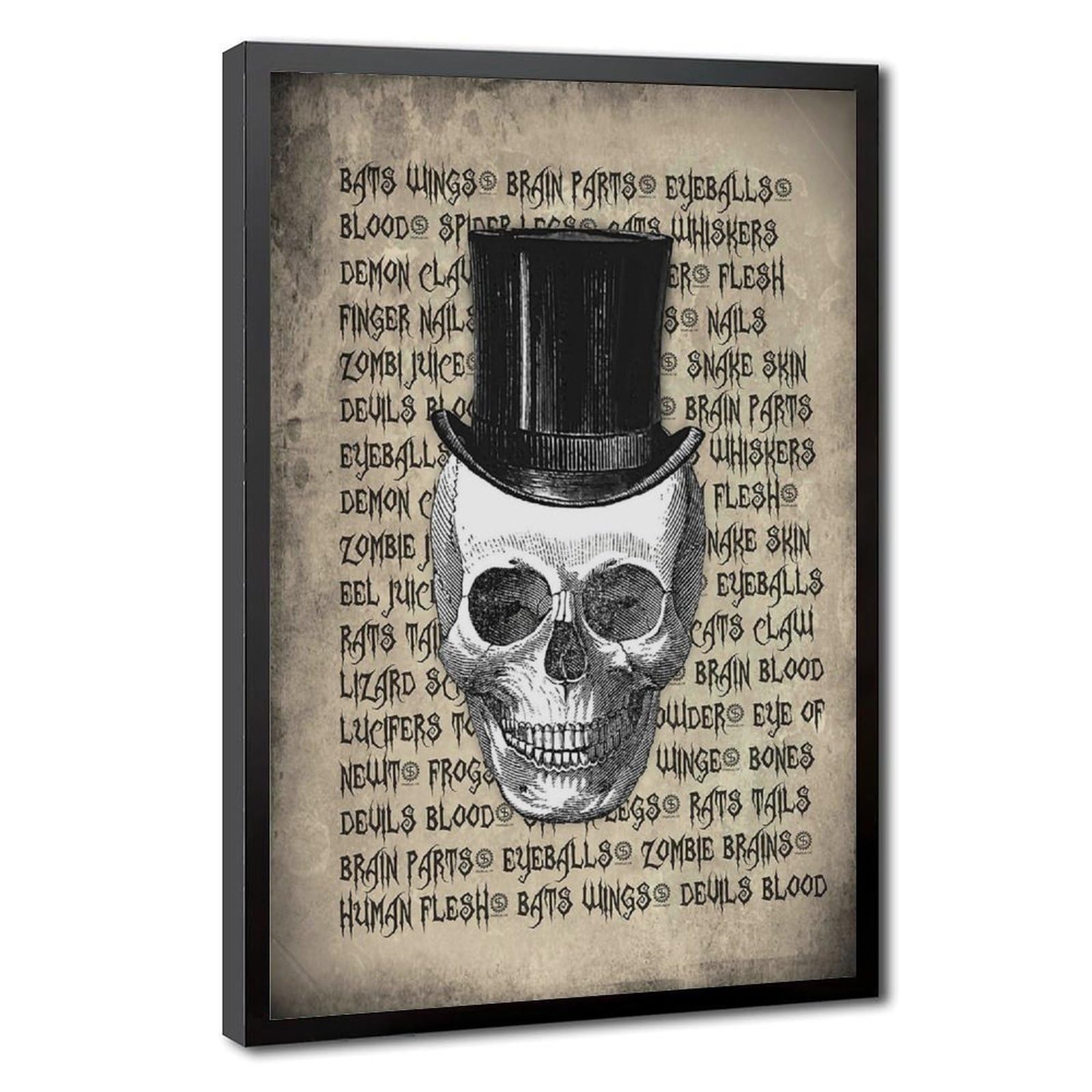 Bareronor Vintage Skull Poster Canvas Poster Bedroom Decor Landscape Office Room Decor Gift 24" L X 36" W