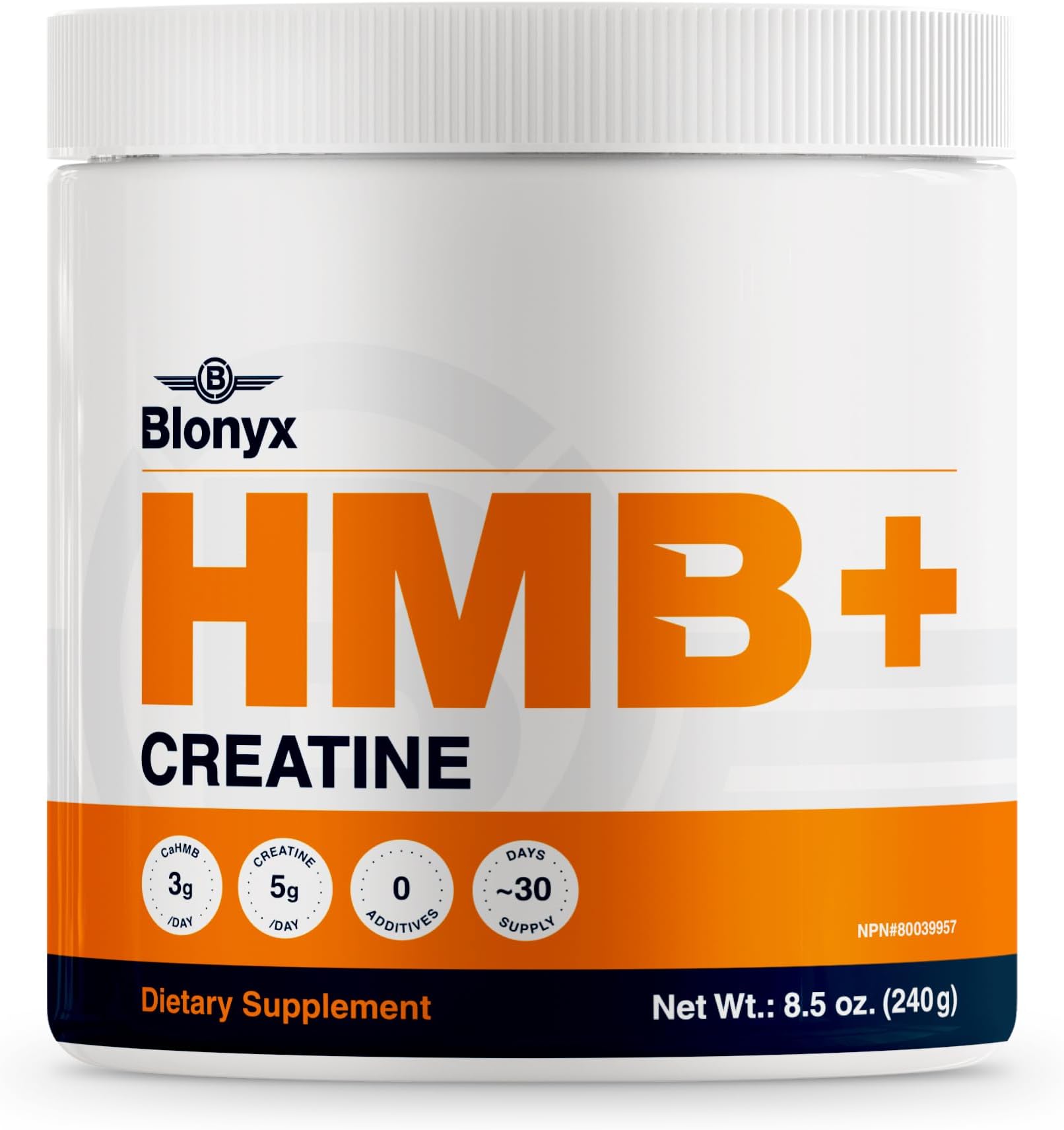 HMB + Creatine Supplement - 3g Daily HMB for Enhanced Strength, Power & Recovery, Ideal for High-Intensity Athletes, 30-Day Supply