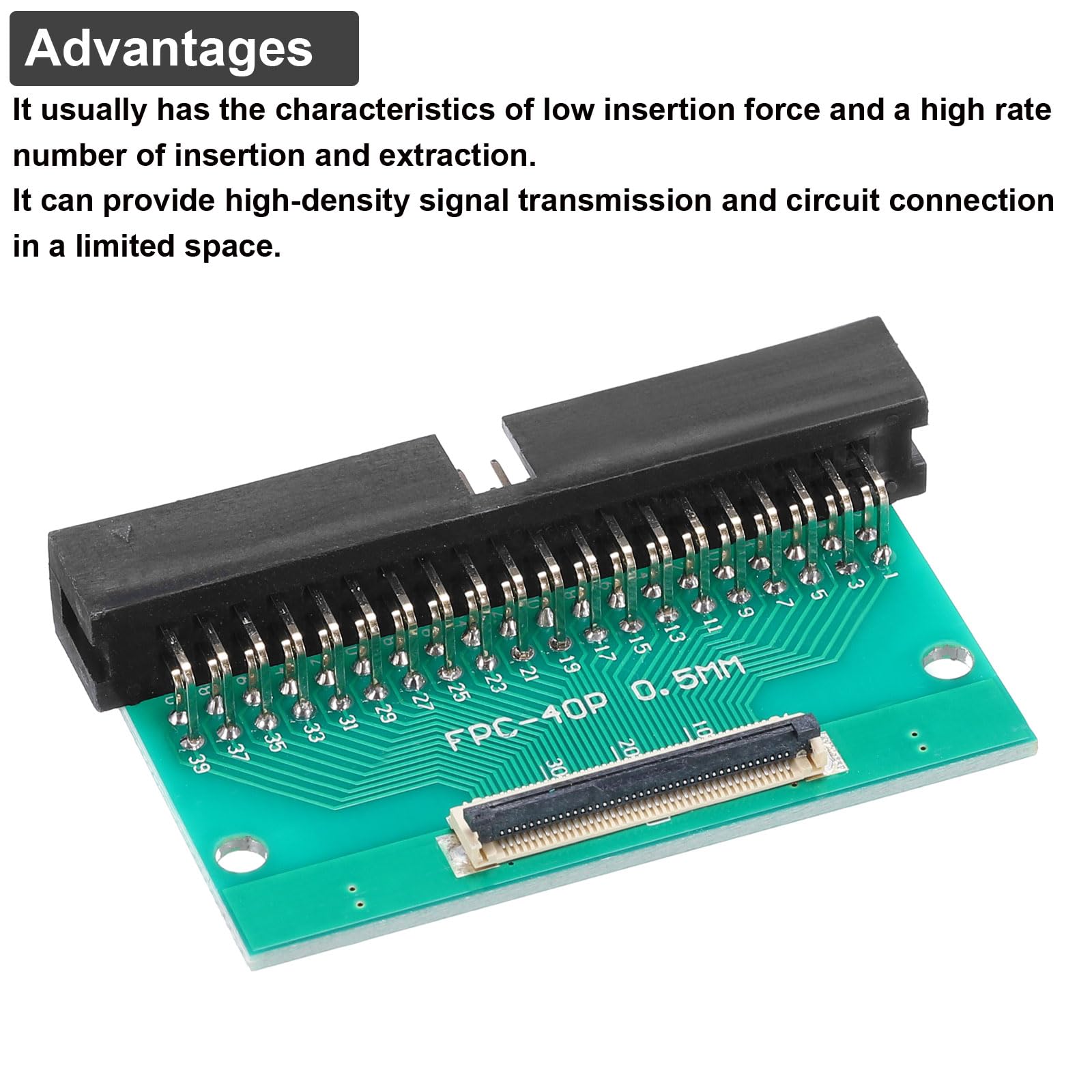 QUARKZMAN 2pz Scheda Connettore Ffc Fpc 40 Pin 0.5mm Socket 2.54mm Doppia File Angolo Retto Dc3 Maschio Pin Header Strip Adattatore Scheda Convertitore Pcb Tv Lcd/Fotocamere Digitali