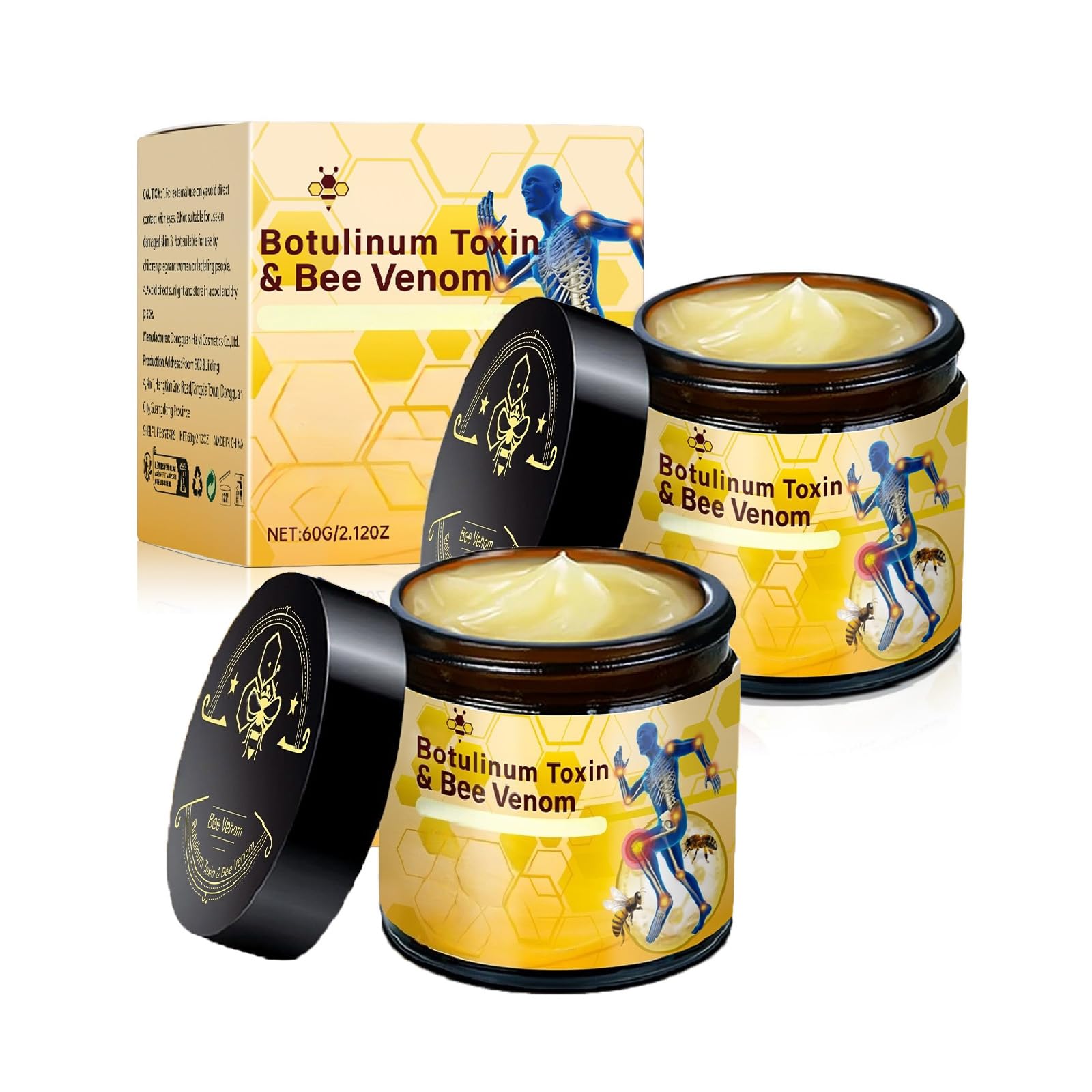 2 Pcs Botulinum Toxin & Bee Venom Bone Healing Cream, Throughout Release Soothing Joint Activities Muscle Massage Gel. ﻿ ﻿ - 1